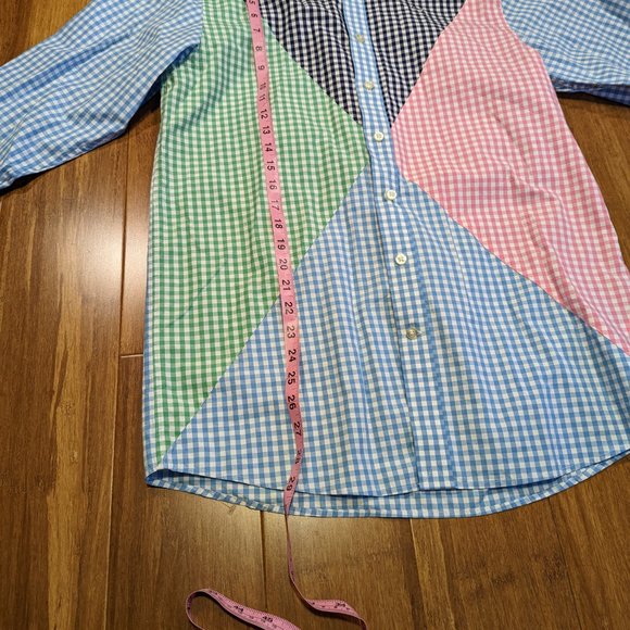 Vineyard Vines Whale Gingham Harbor Party Lights Button Down -Boys X… - Picture 8 of 12